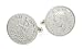 Silver King George VI Sixpence Cufflinks with Sterling Silver Fittings
