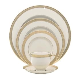 Lenox Lowell Gold Banded Ivory China 5-Piece Place Setting, Service for 1 by Lenox