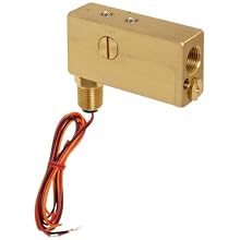 Gems Sensors FS-10798  Series Brass Flow Switch For Use With Water, Inline, Piston Type, With 1/2" Conduit Connector, 0.50 - 20 gpm Flow Setting Adjustment Range, 1/2" NPT Female