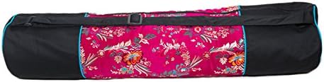Pink Himalayan Silk Brocade Yoga Mat Bag - The Kalika Collection by Kathmandu Yogi