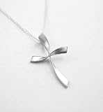 049. Twisted Sterling Silver Cross Pendant