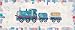 Blue Construction Train, Toy Trains Art Poster Print by Katherine Pope, 20x8