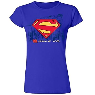 Dale Earnhardt Jr. #88 NASCAR 2014 Superman Womens Fitted T-Shirt - Royal Blue