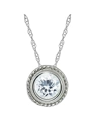0.75 Ct Round Shape Sky Blue Aquamarine Sterling Silver Pendant