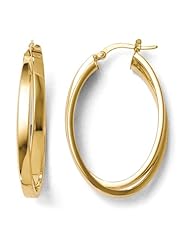 14k Yellow gold Leslies Polished Double Oval Hoop Earrings