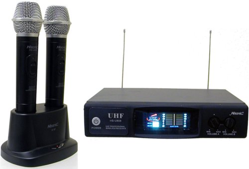 Hisonic HSU808 Dual UHF Rechargeable Wireless Microphone System