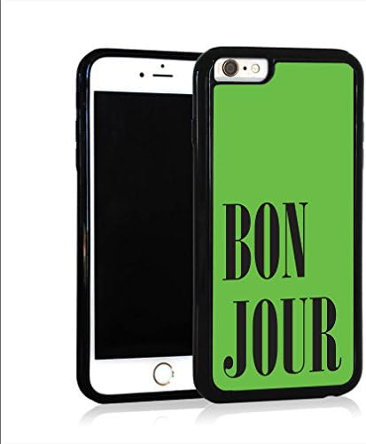 iPhone 6 Plus Case, Green Bonjour Type with Black Design, Protective, Impact Resistant and Anti Scratch