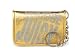 Juicy Couture 'Choose Juicy' ID Credit Card Holder Case Bag with Key Chain Gold
