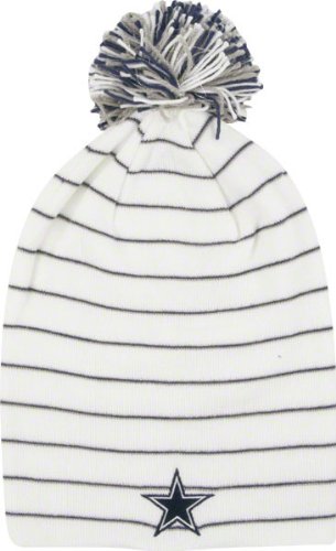 Dallas Cowboys Women's Knit Hat: White Long Pom Knit Hat