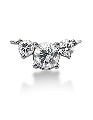 Three Stone Round Brilliant Diamond Pendant in 14K White Gold