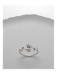 Flower Ring In 92.5 Sterling Silver