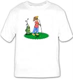 T-shirt with golfer, golf, dog