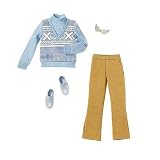 Ken Clothes Winter Fashion Outfit - Blue Sweater with Khaki Pants