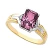 14K Two-Tone Gold Pink Tourmaline and Diamond Ring