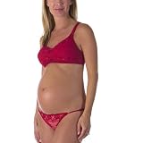 Eve Alexander Maternity Lace Bra and Bikini - Rose Red