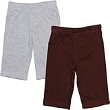 カーターズ（Carter's）男の子用ブラウン&グレーボディースーツにピッタリなコーデパンツ2枚セット　newborn 50cm 新生児　出産祝いギフト,茶色パンツ,厚手コーデパンツ2枚組【並行輸入】