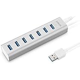 Anker Unibody USB 3.0 7-Port Aluminum Hub with Built-in 1.3ft USB 3.0 Cable and Included 5V / 3A Power Adapter (Powered via USB or Power Outlet)