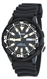Seiko Superior #SRP231 Men's Stainless Steel PU Strap Black Dial 200M Automatic Dive Watch