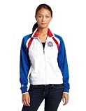MLB Women's Chicago Cubs Thermabase Long Sleeve Full Zip Fleece Track Jacket, Pro White/Pro Royal/Pro Scarlet, Medium