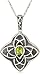 Sterling Silver Star-Shaped Celtic Peridot Pendant, 18
