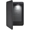 MulBess Funda de cuero para el nuevo Kindle 4 de Amazon con luz LED recargable para lectura, color negro (no para kindle touch y kindle paperwhite)