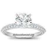 1.64ct Round Diamond Pave Engagement Ring 18K Gold