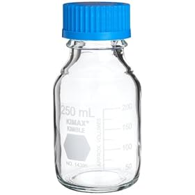 Kimble Kimax, GL-45 Media/Storage Bottle With Blue Polypropylene Cap, 250ml (Case of 10)