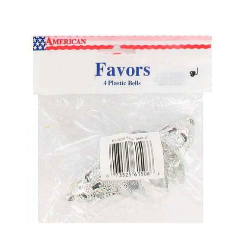 12 Packs of 4 Silver Bell Party favors