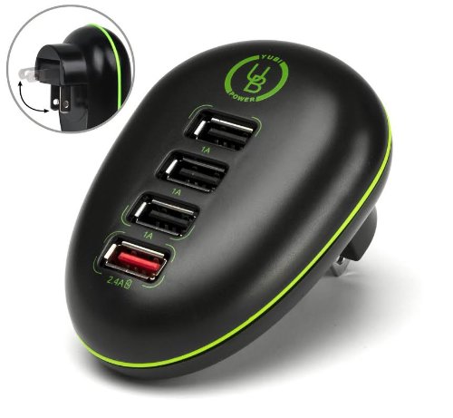 Yubi Power Foldable Universal Quad-Port USB Travel & Wall Charging Station