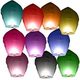 Glo-Lantern Coloured 10 Pack Mixed Colour Sky Lanterns