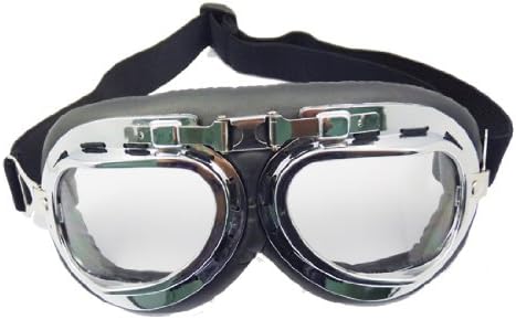 New Vintage Style Aviator Pilot Cruiser Motorcycle Silver Glasses Goggles Eyewear
