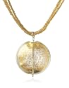 Martick Gold Murano Glass Disc on Glass Bead Necklace