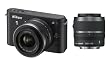 Nikon 1 J2 Kit compact hybride 10,1 Mpix + Objectif 1 Nikkor VR 10-30 mm f/3.5-5.6 + 1 Nikkor VR 30-110 mm f/3.8-5.6 Noir Mat