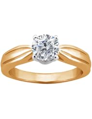 1.00 Ct Round H/I I1 Diamond 18K Yellow Gold Ring