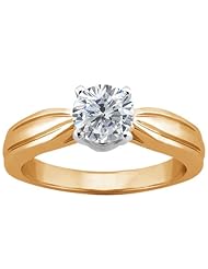 1.00 Ct Round H/I I1 Diamond 14K Yellow Gold Ring