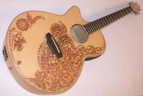 Luna Henna Oasis Spruce Acoustic Guitar, LEFT Handed