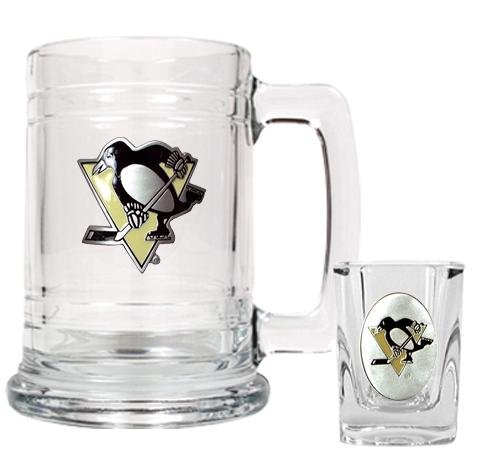 NHL Pittsburgh Penguins Boilermaker Set - Primary Logo