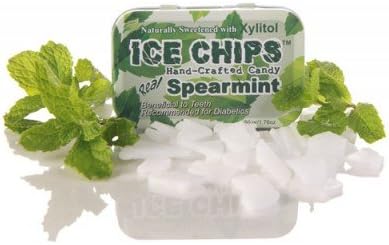 ICE CHIPS Spearmint Xylitol Mints 6 Single Tins
