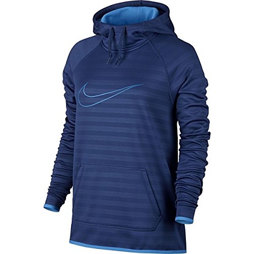 ナイキ アウター パーカ＆スウェット Nike Women's Emboss Striped Therma Hoodi Deep Roy B [並行輸入品]