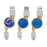 PLANEX コアメダル型スマートフォン・携帯電話充電用巻き取りケーブル&変換アダプタ (シャウタコンボ) BN-OOO-SUT