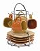 Imusa Espresso Set with Chrome Rack,  8 Piece, Yellow and Orange