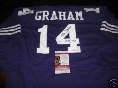 Otto Graham Autographed Uniform - Northwestern Jsa coa - Autographed NFL Jerseys