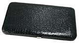 BLACK SNAKE PRINT FLAT WALLET CLUTCH BY DESIGNSK