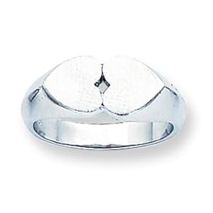 14K White Gold Hearts Womens Ring Jewelry Size 8