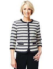 Classic Collection Cotton Rich Textured Striped Jacket