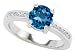 1.60 cts 925 Sterling Silver 14K White Gold Plated Genuine Round Blue Topaz Engagement Ring
