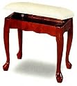 Furniture online: Queen Anne Style Cherry Finish Storage Bench/Stool