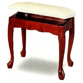 Queen Anne Style Cherry Finish Storage Bench/Stool