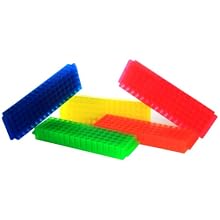 Bio Plas 0075 Polypropylene 1.5mL and 2.0mL Microcentrifuge Tube Rack, 9" Length x 2.1" Depth, 80 Places (Pack of 5)