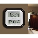 La Crosse Technology WS-8418U-IT Atomic Digital Wall Clock with Moon Phase - 10.25 Inches Wide